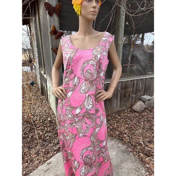 1960s Pink Floral Maxi Dress Evening Gown Creation A La Mode de Paris by Hero Mo - Picture 3 of 9